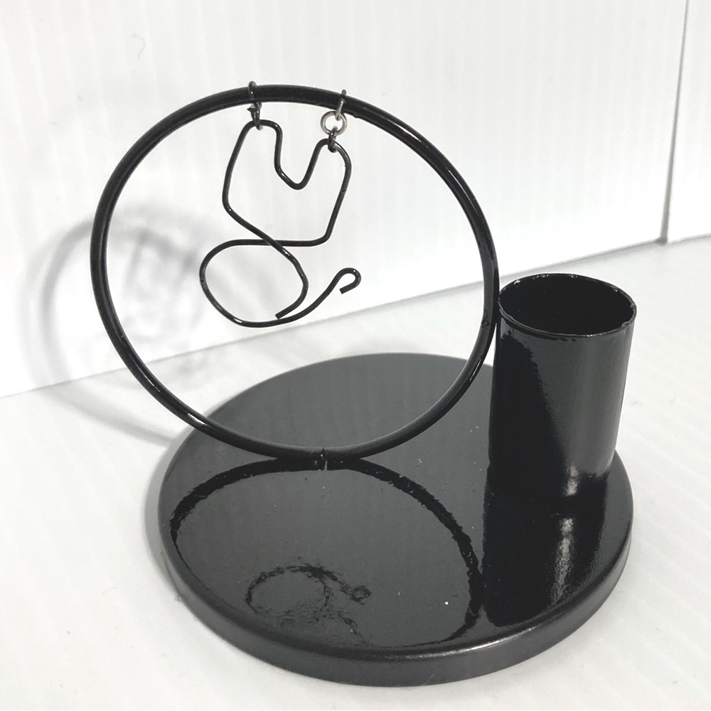 Cat Candle Holder Modern Hanging Whimsical Folk Art 3 x 3 inches